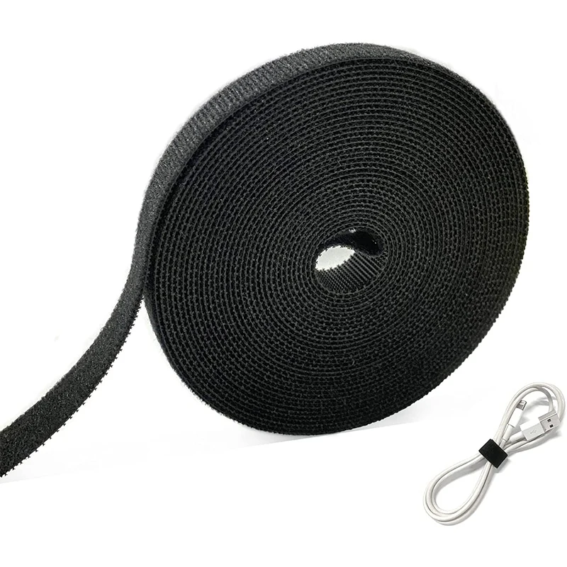 20MM Black Back To Back Hook And Loop Cable Ties Strap