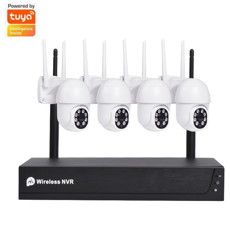 Regis Tuya 4CH 3MP Wifi Cctv Nvr Kit Smart Home Two Way Audio Night Vision Surveillance Outdoor Security Camera System