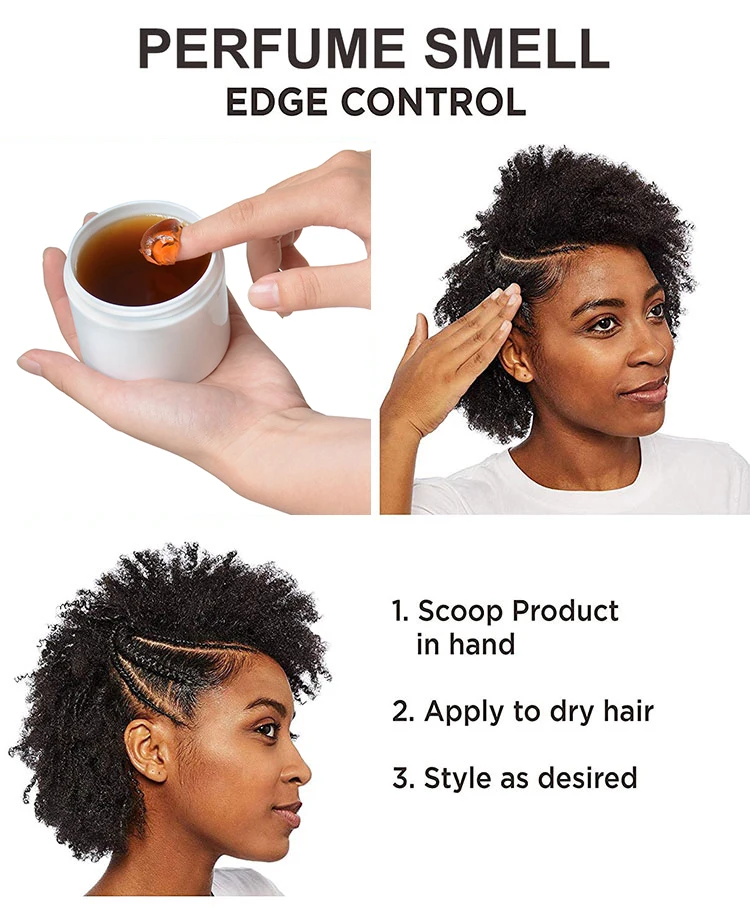 Водонепроницаемый натуральный контроль краев волос без этикетки, экстремальный надежный индивидуальный контроль краев с логотипом