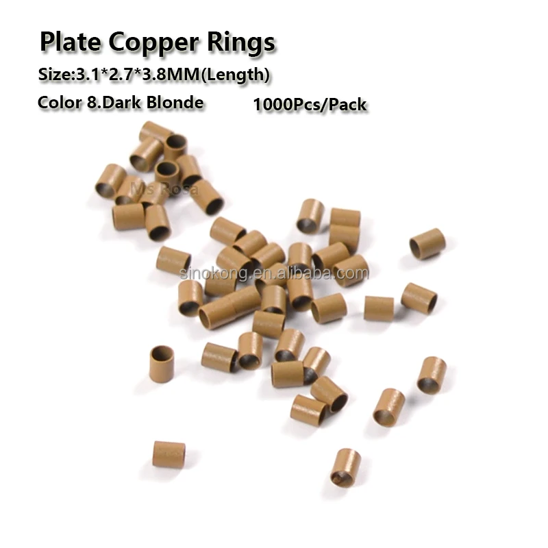 Wholesale 3.1*2.7*3.8mm without lip edge copper hair micro ring beads for hair extensions tools