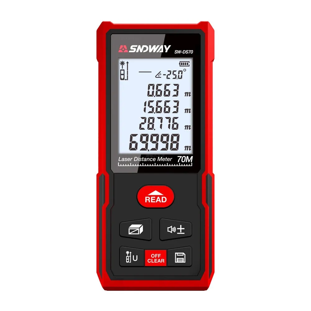 SNDWAY Laser Rangefinder Construction Works Interior Renovation Electronic Tape Measure Distance Meter Trena Metro Range Finder