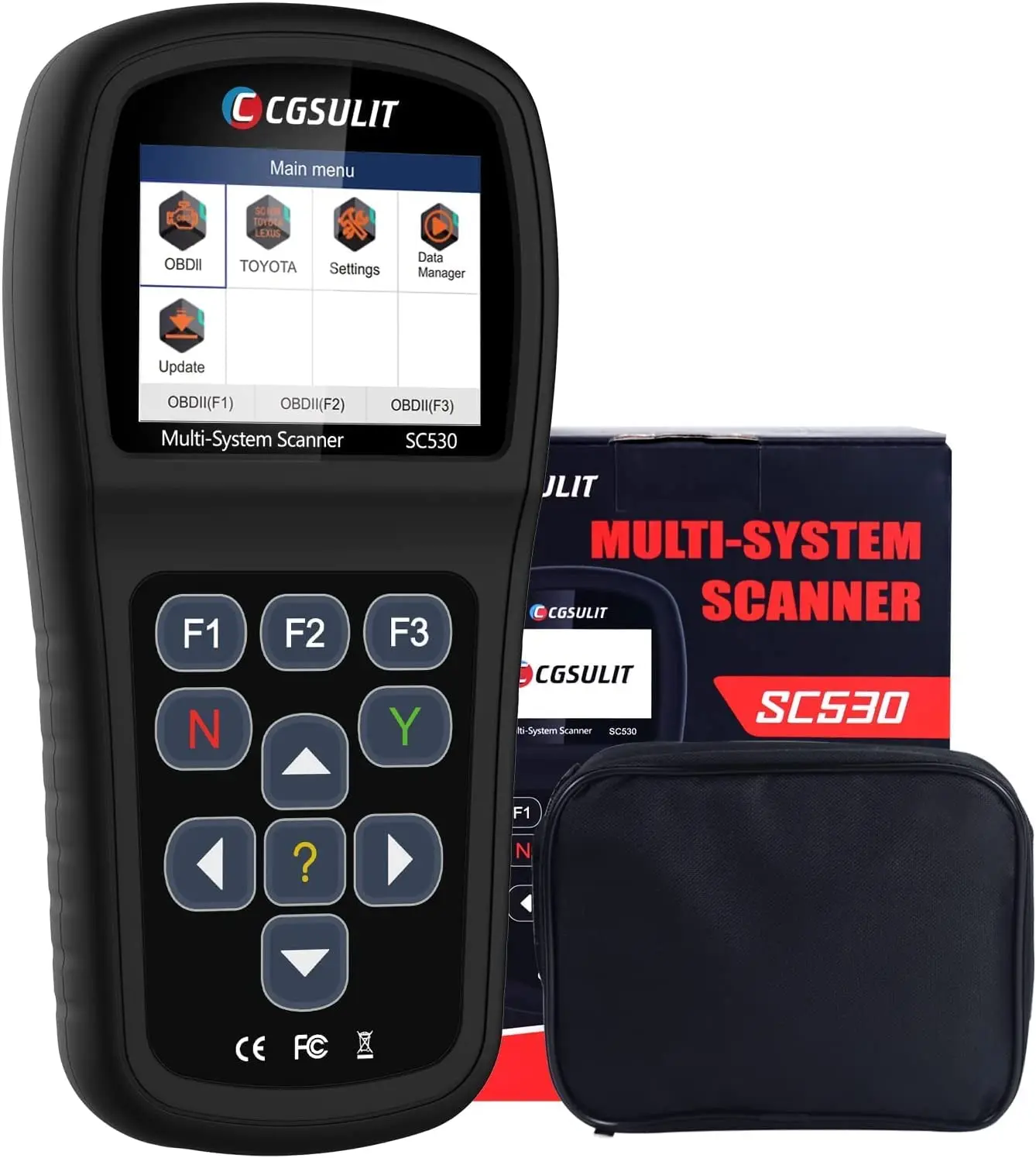 CGsulit SC530 Obd 2 Car Diagnostic-Tool Scanner All Car Models Diagonistic Tools Obd2 Diagnostic Machine for All Cars 12V and 24