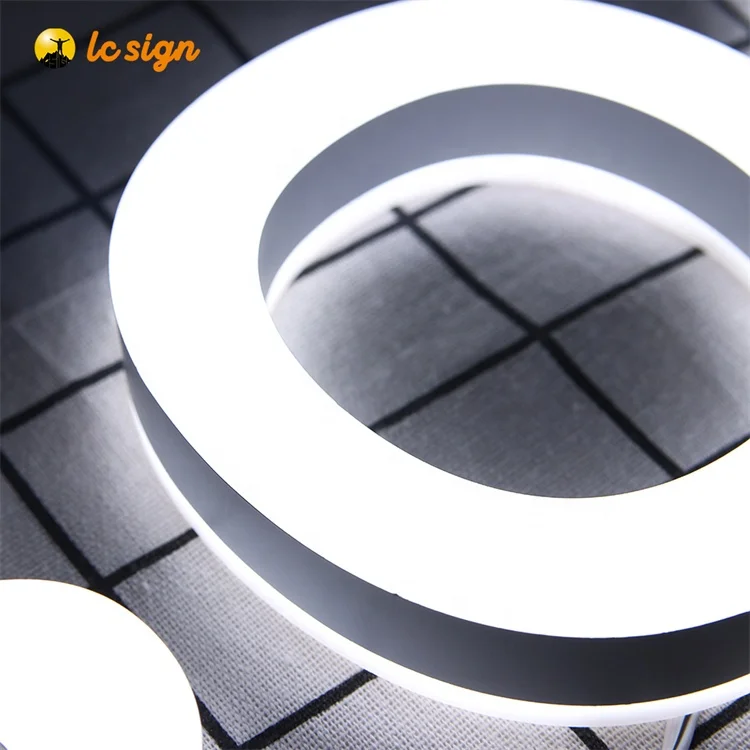 Wall Signage Custom number plate metal logo illuminated Signage LED Channel Letters 3D Letters Sign for Company wall Logo sign