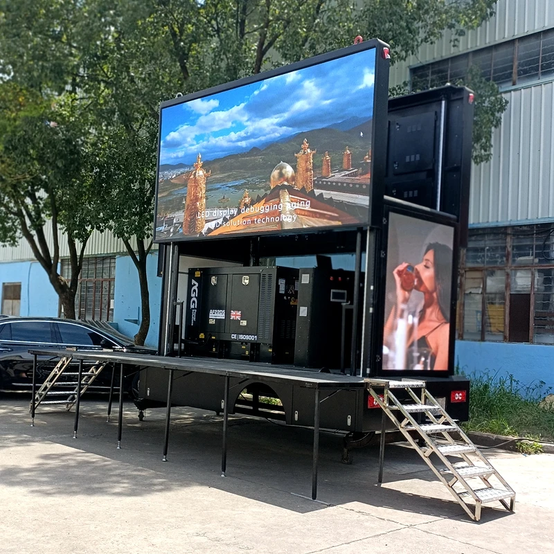 JCT 3360 Вт высокая яркость мобильная наружная реклама светодиодный дисплей грузовик рекламный прицеп фургон для наружных мероприятий