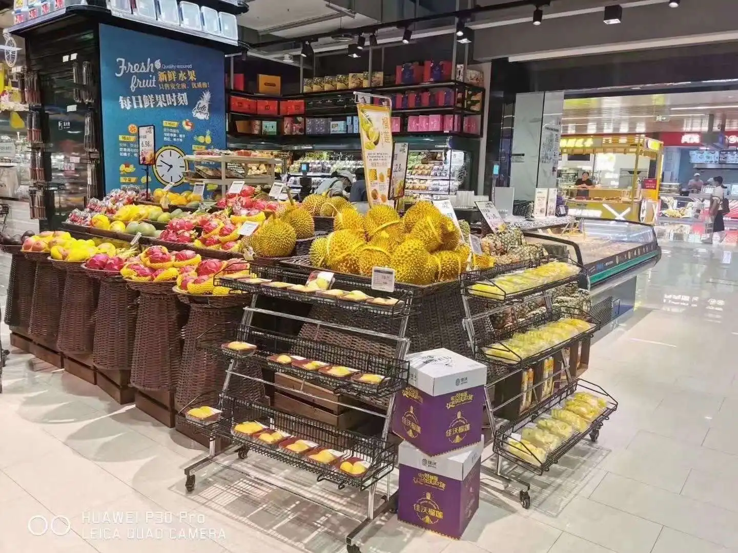 Meicheng Shop Racks Wooden Vegetable Stand Supermarket Steel Wood Fruit Vegetable Display Stand