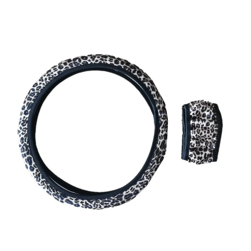 Custom neoprene car steering wheel cover universal car accessories decoration tie-dye leopard prints steering wheel protector