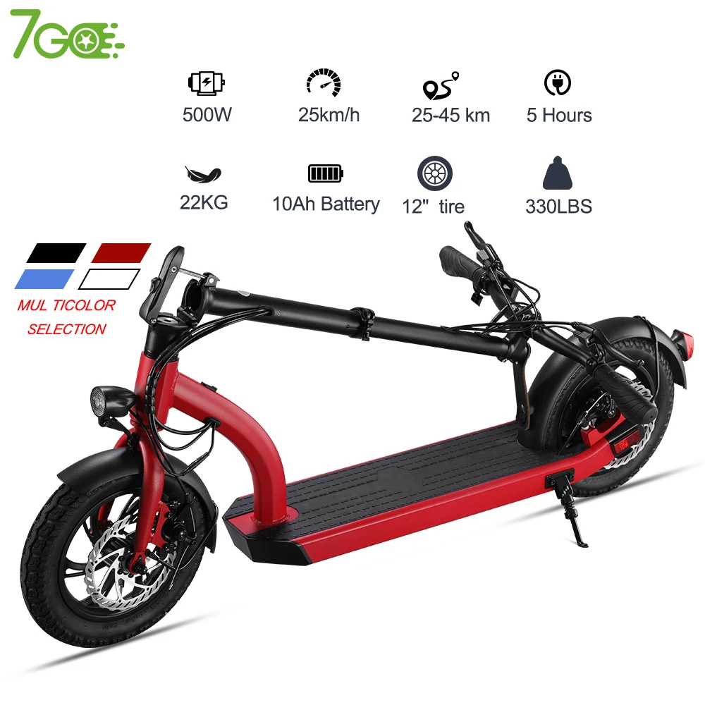 7GO H12 12 inch tyre 48V 10AH 500 w scooter e-bike 25km/h Weight 22kg Range 45km folding e-scooters for adults