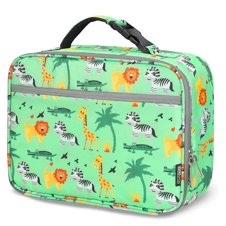 Custom Digital printing cartoon lunch bag school thermal bags for food   school kids girl personalized cooler bag