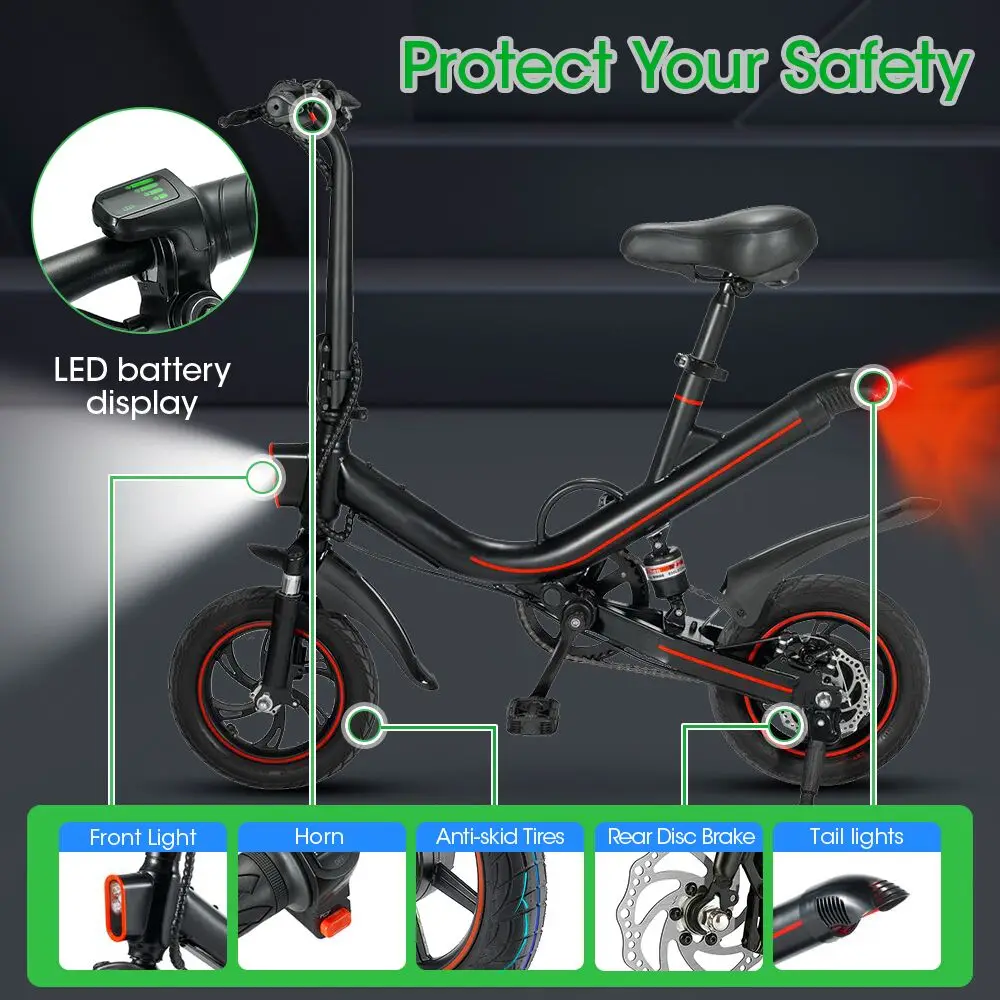 High Quality 36V 7.5Ah Lithium Battery Ebike 12 Inch Electric Bicycle Folding City E-bike