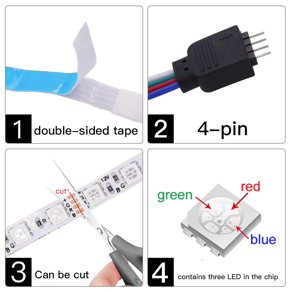 3535 SMD 5mm 8mm 10mm PCB 60 120 LEDs 180 LEDs RGB LED Strip Color Changeable 12V DC Flexible Tape Ribbon TV Backlights