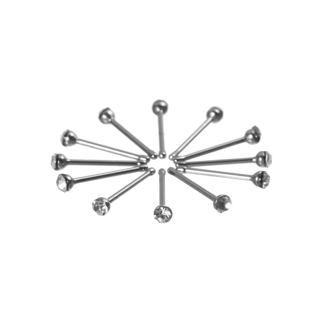 40Pcs/Set Nose Ring Fashion Body Jewelry Nose Ring Studs Diamond Ear Bone Nail Nose Stud Stainless Steel Piercing Jewelry