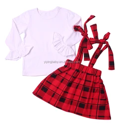 Imported clothes child Colorful dot icings ruffle pants matching Bunny print baby girls dresses set for Easter