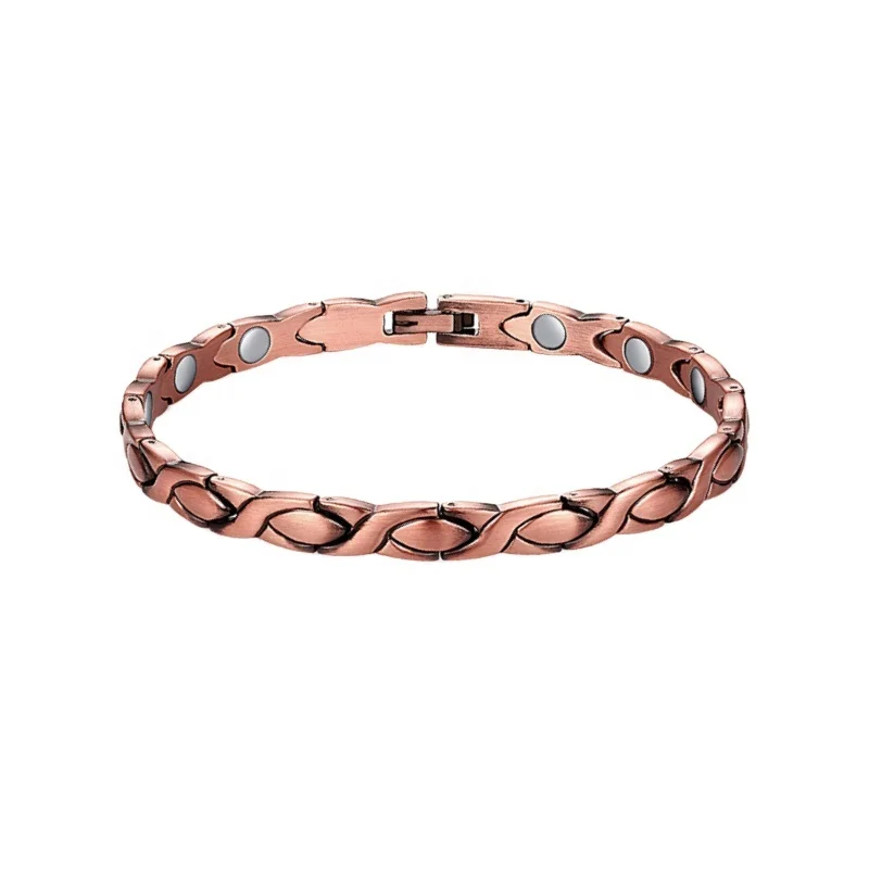 Wholesale price 99.99% pure copper charm copper bracelets for arthritis magnetic copper bracelet magnetic with customize