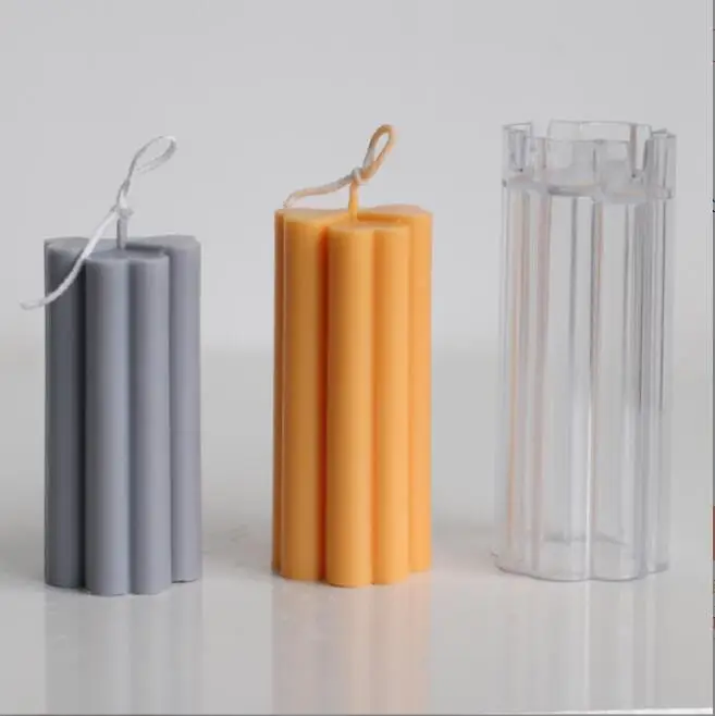 HY Bee Candle Molds 4-Leaf Clover Cylinder Plastic Pillar Candle Making Kit Large Candle Making Molds