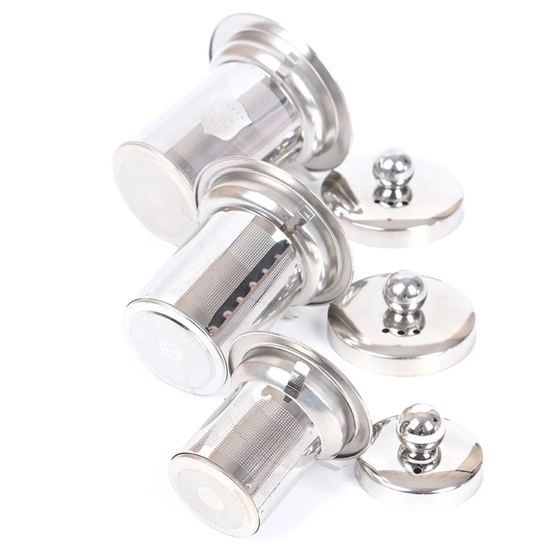 1PC Reusable Stainless Steel Tea Strainer Mesh Infuser Basket Loose Tea Leaf Infusers Herb Filter for Mug Teapot Teaware S/M/L