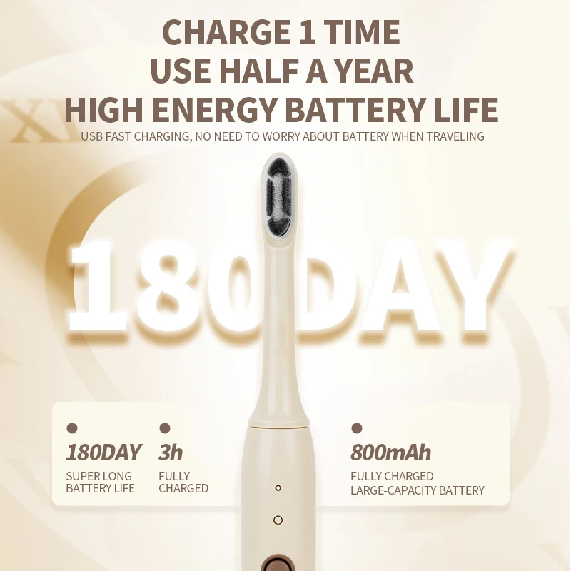 Hotsale new 180 days range intelligent 6-speed frequency conversion zoned brush head control smart memory electric toothbrush