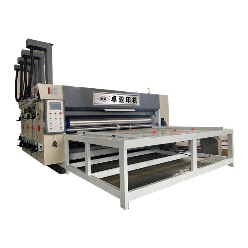 Carton Pizza Box Semi-auto 3 Colors Flexo Ink Printing Slotting Die Cutting Machine For Sale