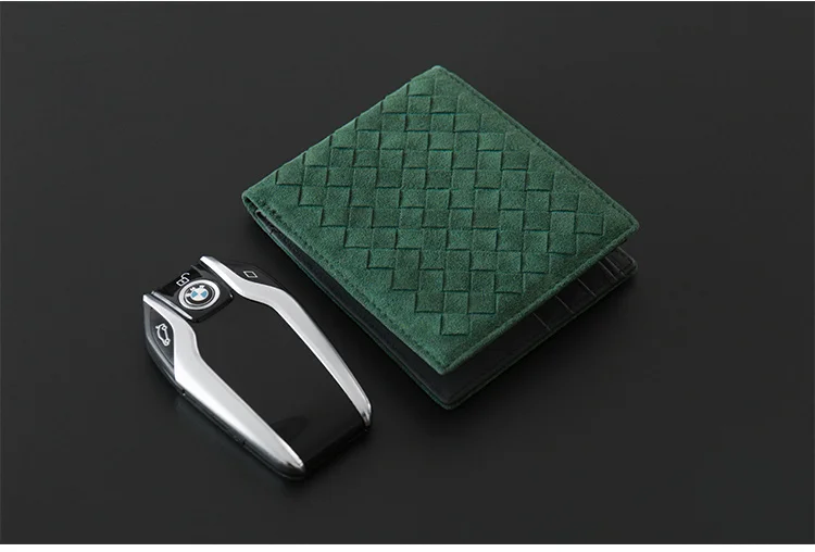 Luxury Designer Italian Alcantara Fabric Leather Genuine Card Holder 2021 EDC Wallet For Man Billeteras Hombre Portefeuill Homm