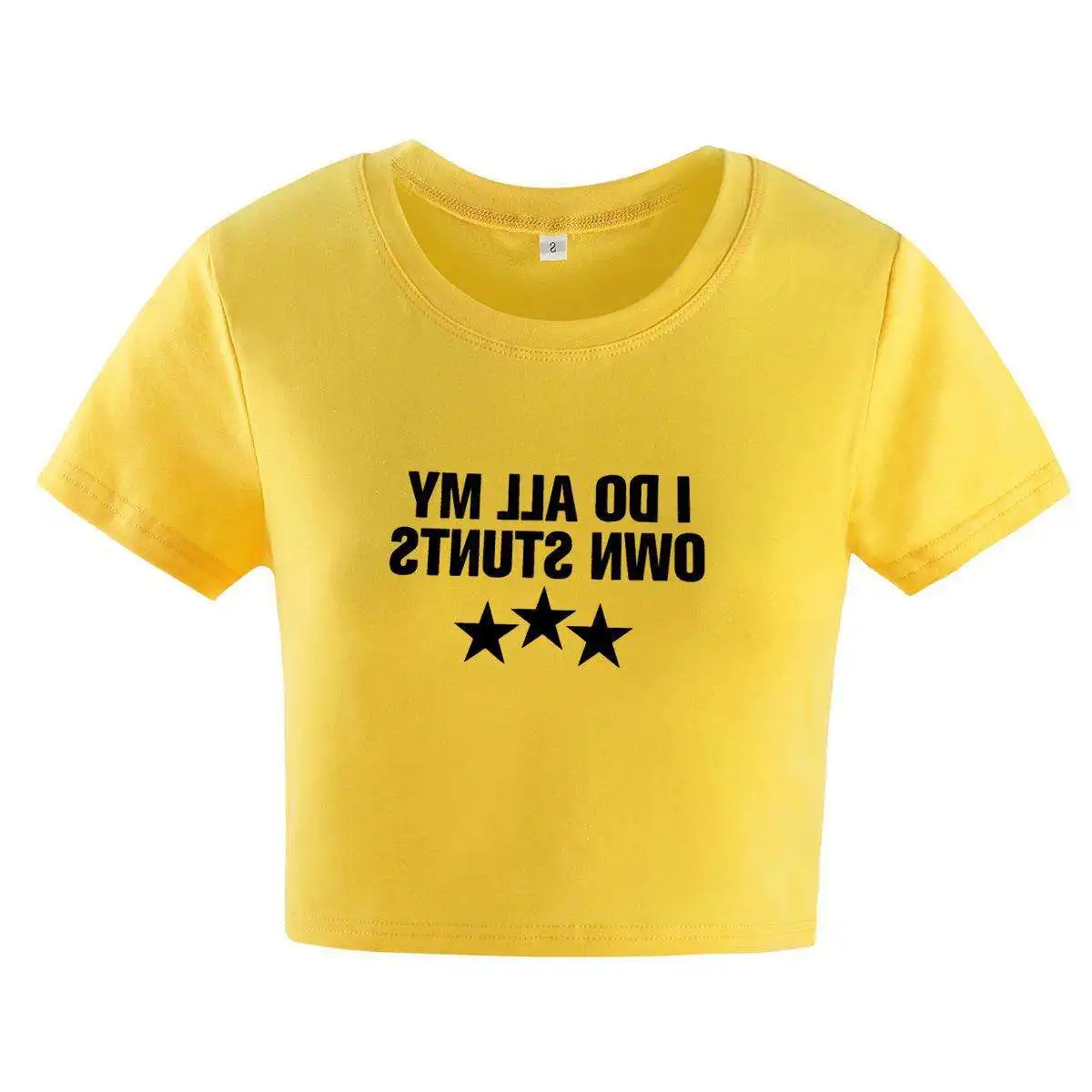 Cute Trendy Basic Tight O-Neck Crop Short Sleeve Crop Top For Women Or Teen Girls