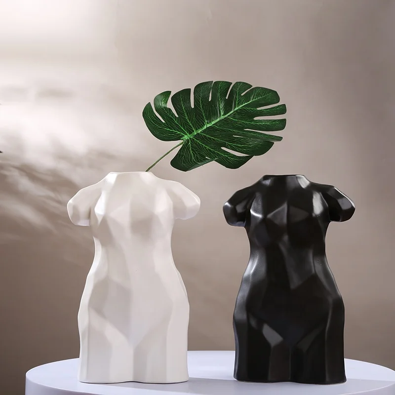 Minimalist Boho Home Decor Ceramic Female Body Vase For Home Decor Tabletop Modern Female Statue Decor Home