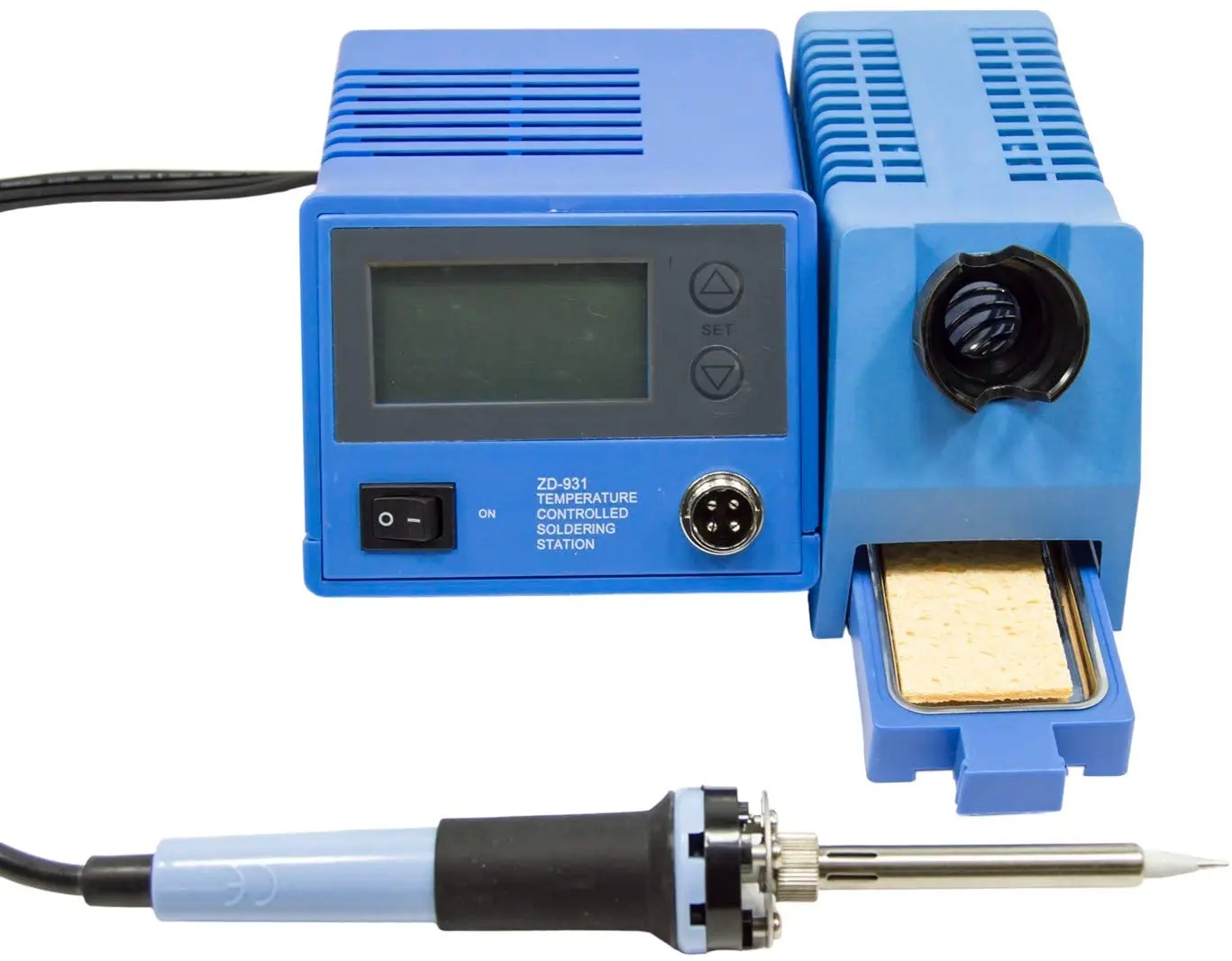 ZD-931 110-240V 48W Blue/Grey Color Temperature Controlled Soldering Station Digital LCD Display