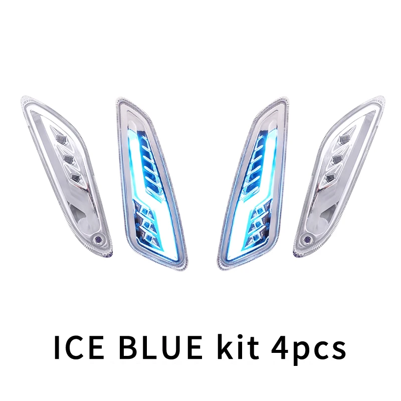 For Vespa Sprint Primavera Level10 Clear Blue Silver Chrome Front and Rear Sequential Turn Lights