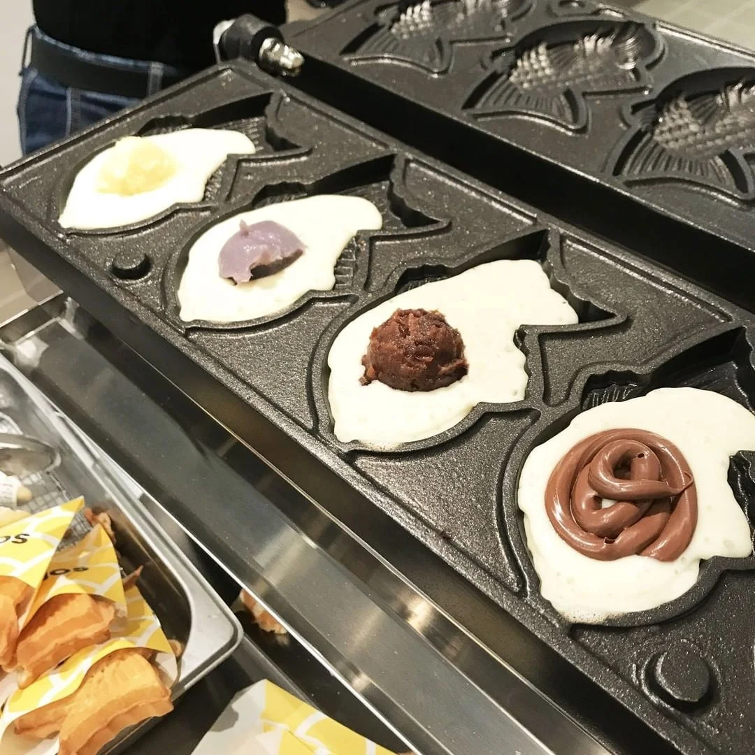 Bungeoppang Taiyaki Fish Waffle Maker Machine for 6 taiyaki waffles