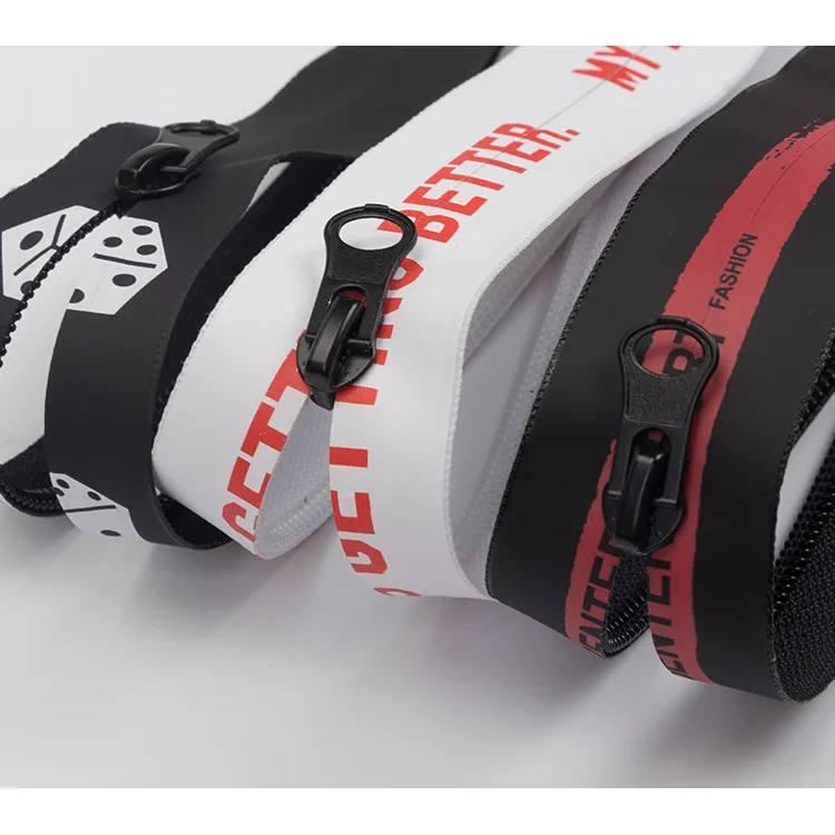 High Quality Custom 5# Pint Logo Waterproof Zipper Open End Close End Custom Design For Garment Clothes Handbags