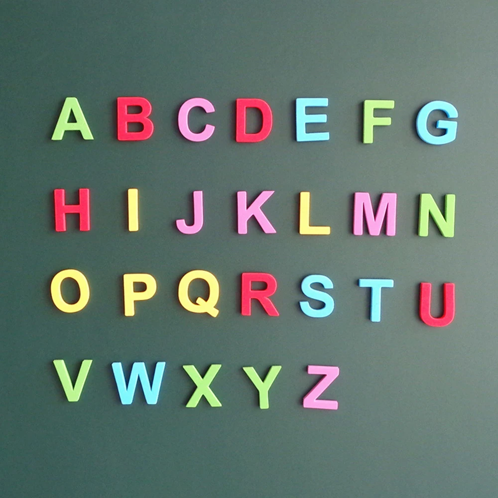 Magnetic Letters 26 Pcs Uppercase Lowercase EVA Foam Alphabet ABC Magnets Toys for Fridge Educational Learning Magnetic Toys Set