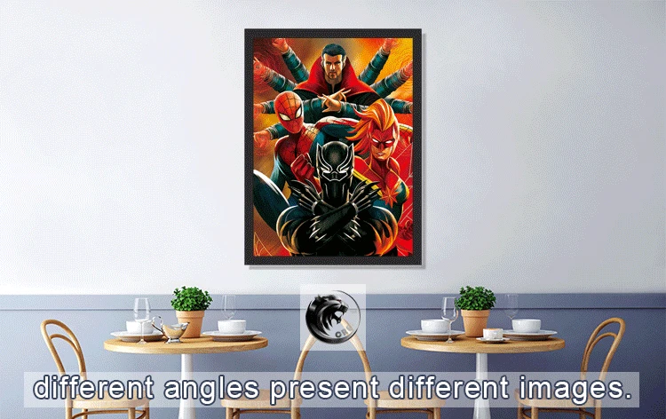 Оптовая продажа 3D-лентикулярный флип-Супергерой Marvel the Мстители Хулк Человек-паук Железный человек линзовидные плакаты 3d