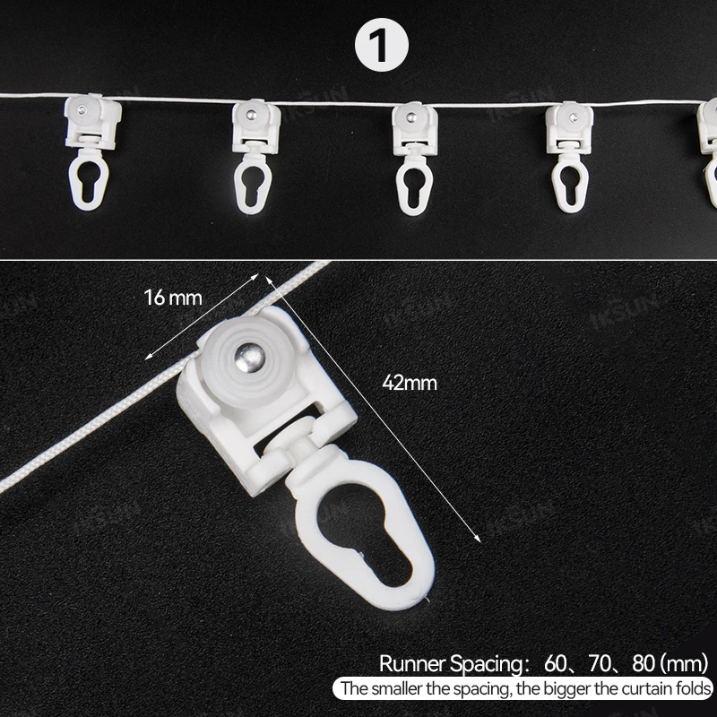 IKSUN High Quality Ripple Fold Curtain Tape Motorized Wave Curtains For S Fold Curtain Motor