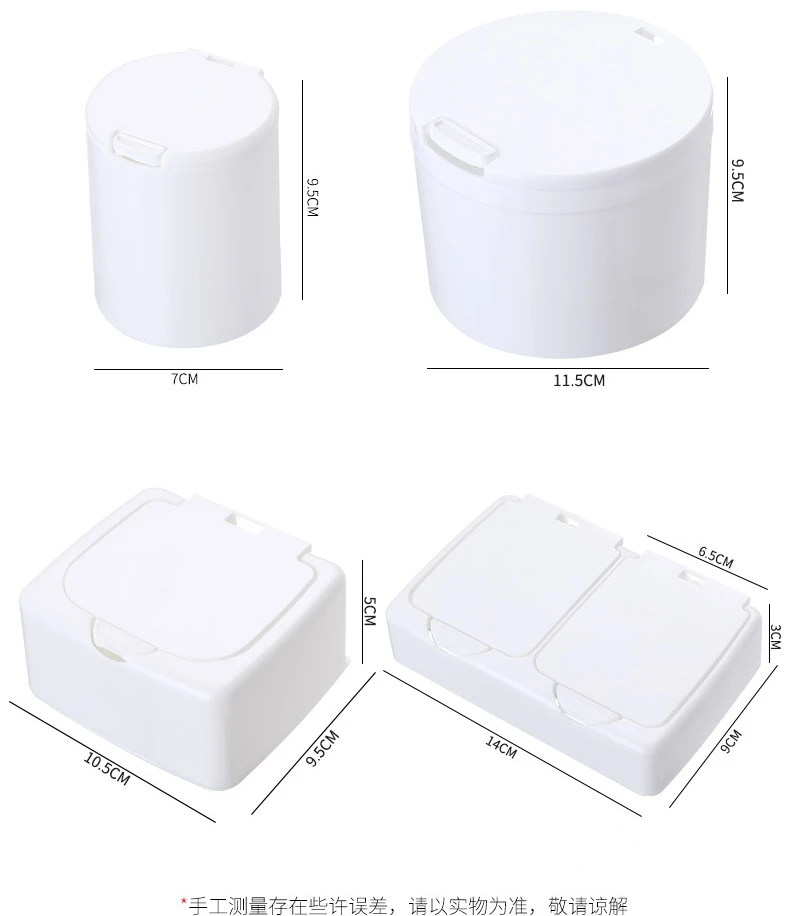 Plastic Storage Box Bathroom Jar Makeup Organizer Cotton Round Pad Holder Cotton Swab Box Qtip Holder Dispenser with Lid