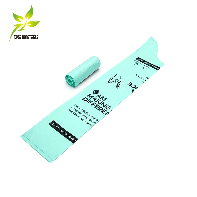 Manufacture Factory OK Compost Certified Biodegradable custom printed eco friendly wavetop garbage bags on roll