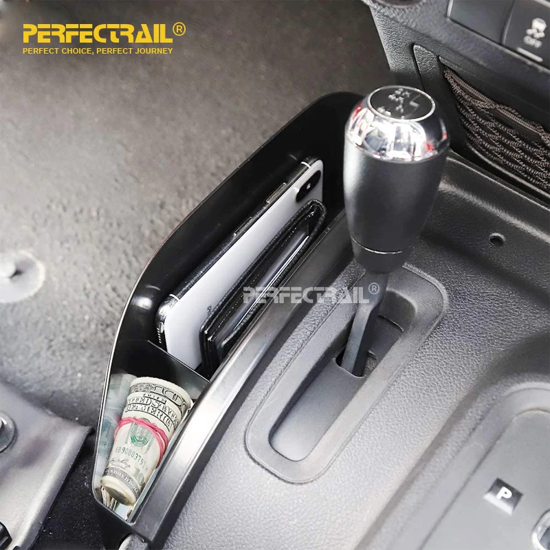 PERFECTRAIL Car Accessories Gear Shift Storage Box for Jeep Wrangler JK JKU 2011-2018