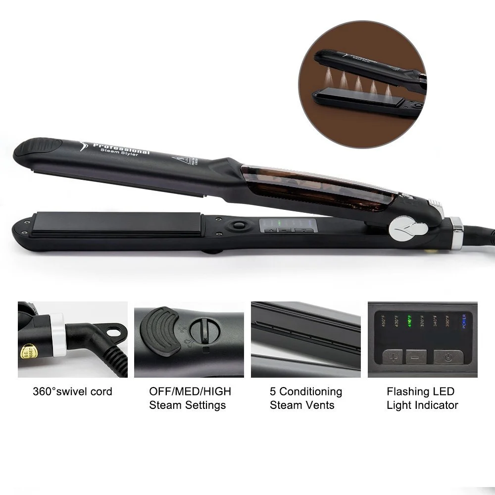 Professional Hair steam Straightener pro Ceramic Flat Iron Vapor Oil Steampod Straightening curling iron for women steamer iron