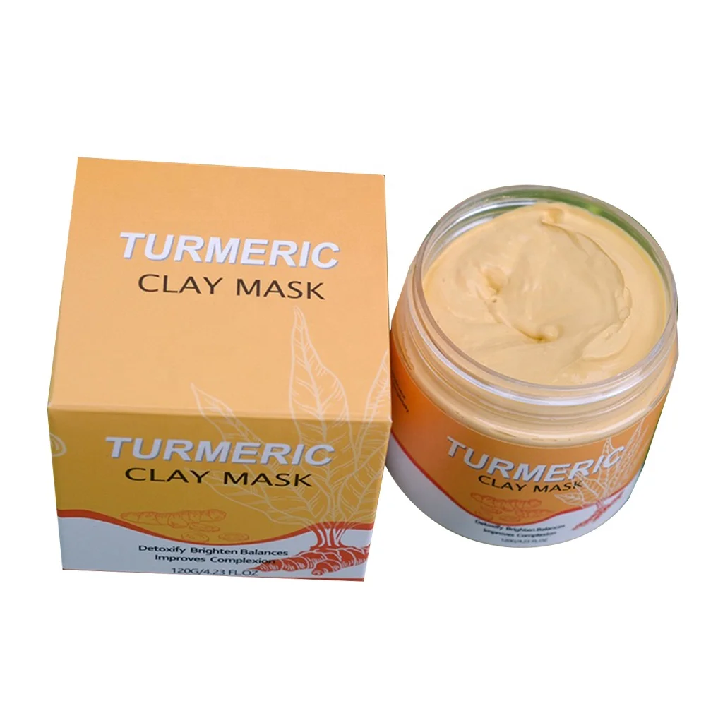 Private Label Organic For Skin Care Beauty Reduce Acne Scars Dark Spots Skin Brightening With Vitamin C Turmeric Clay Mask
