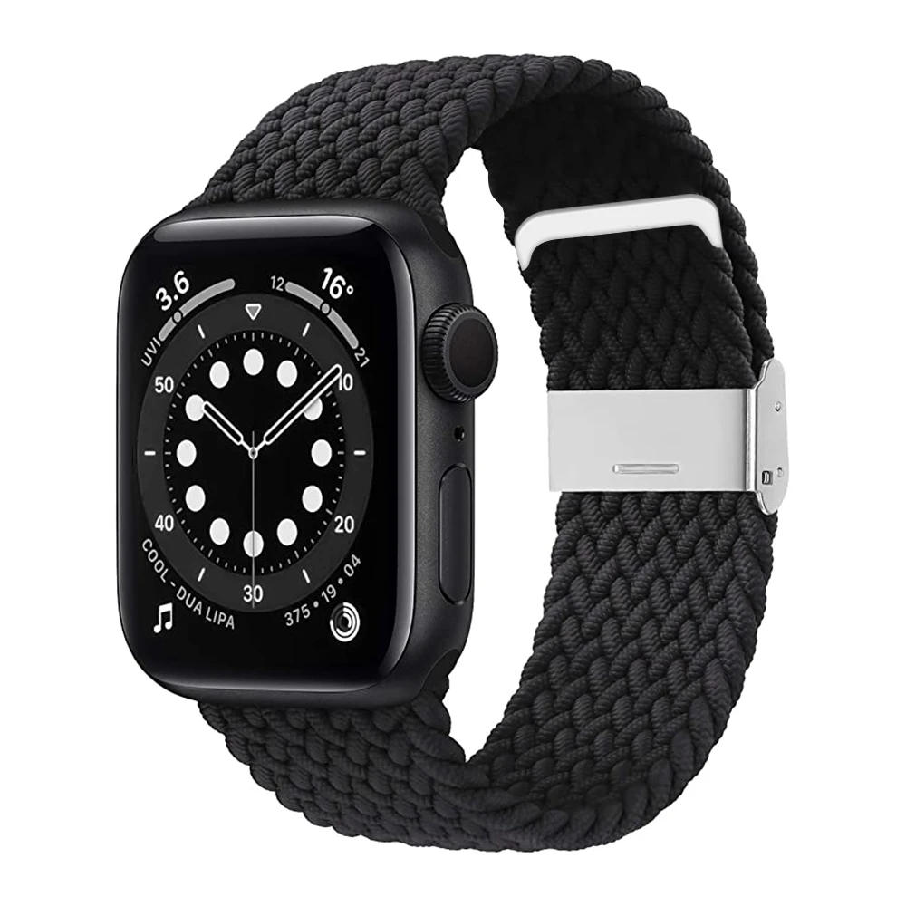  Для Apple Watch регулируемый плетеный ремешок для часов нейлоновый соло с пряжкой из нержавеющей стали наручные