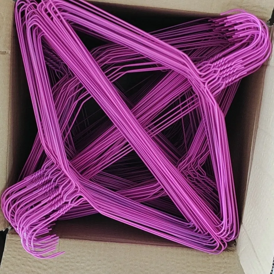 Wire Hanger Manufacturer Metal Wire Hanger Powder Coated Hanger for Dry Cleaners