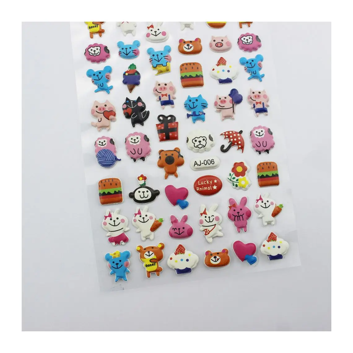 cute puffy sticker sheet custom Eco-friendly 3d sticker for kids eva foam sticker