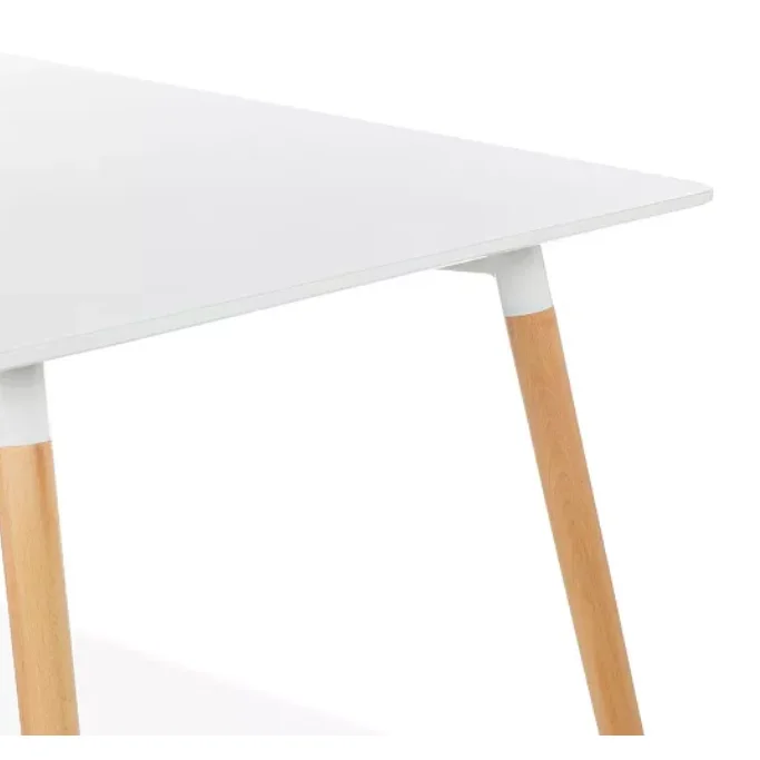 New Design Rectangle Beech wood Leg MDF Dinning Restaurant kitchen table