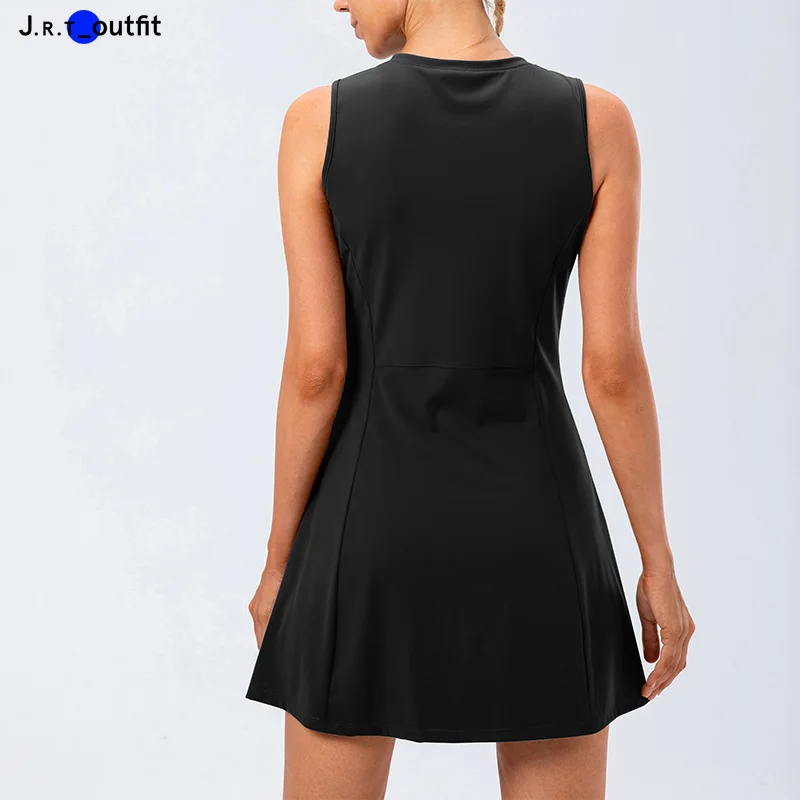 JRT New Design Sexy White Fitness Yoga Wear Baseball Women Tennis Dress With Shorts