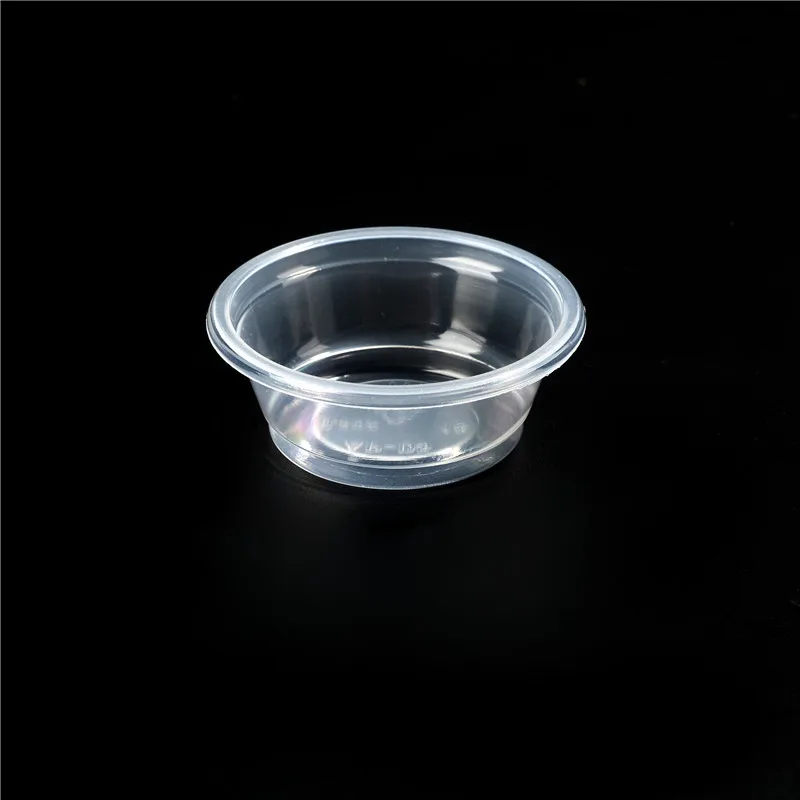 4 oz 120 ml food grade PS white translucent round disposable plastic sauce cup with lid