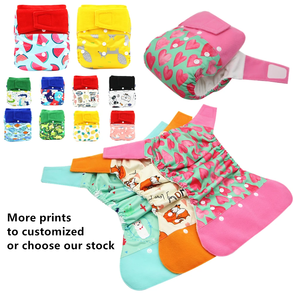 Asenappy Baby One Size Heavy Duty Hook Loop Reusable Baby Cloth Diapers