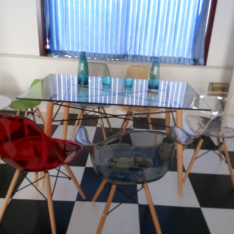 wholesale Modern design dining room furniture cheap high quality dining table tempered glass top tables