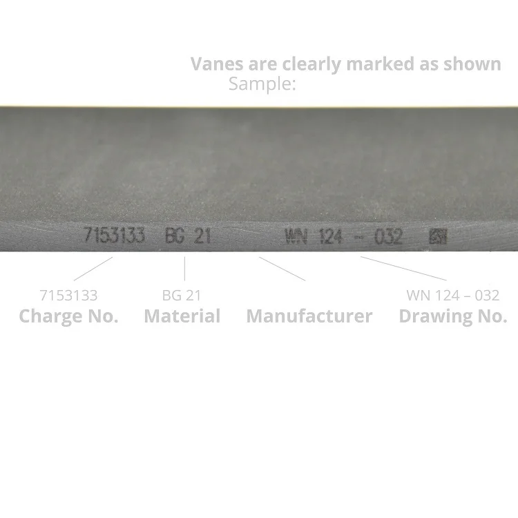 Custom carbon blades TLF400/TLF500 compatible with WN124-205 carbon blades for dry vacuum pumps and compressors