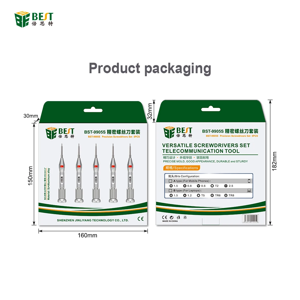 5 in 1 Aluminum Alloy Screwdriver Repair Open Tools Kit Screwdrivers For iPhone Samsung Galaxy DIY Mobile Phone Repair Tools Kit