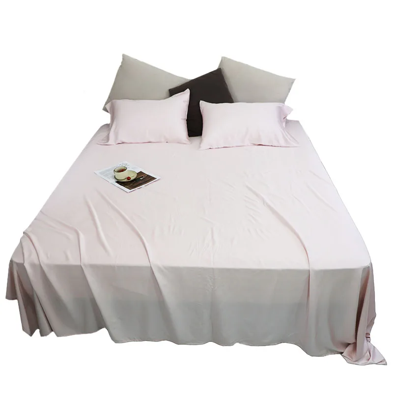 OEM/ODM customized Size and color 100% Natural Bamboo Fiber 60S 300TC pink color bed sheet set