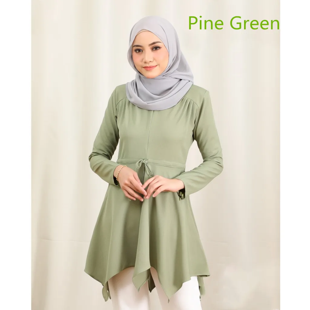 New Styles Muslim Women Blouse Spandex Islamic Casual Clothing Various Colors Ladies Long Shirts