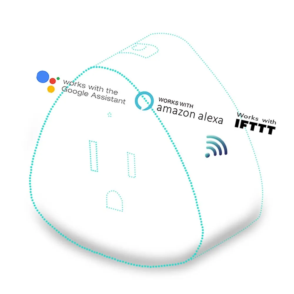 enchufe inteligente wifi 10A/16A 110v smart plug con conexion wifi soporte Amazon Alexa Google Assistant de voz mexicano