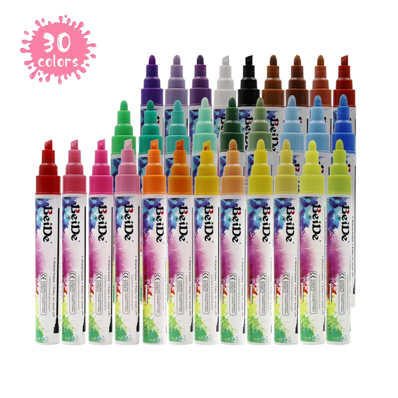 Hot seller high quality 6mm reversible bullet&chisel nib and dry&wet erasable liquid marker pen